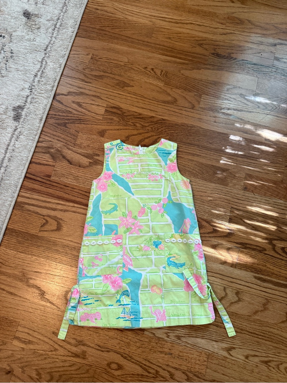 Lilly Pulitzer Girls' Lime Green Floral Shift Dress